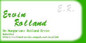 ervin rolland business card